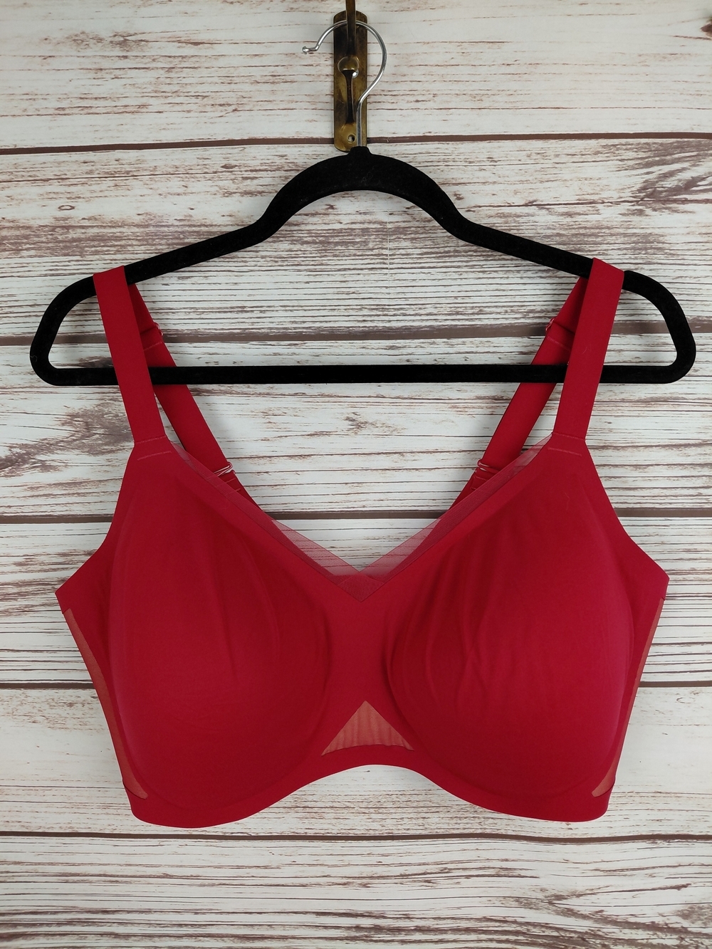 Honeylove Womens 2X+ 2X Ruby Red Liftwear Crossover Wireless Bra